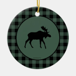 Gräns för pläd för älggröntsvart julgransprydnad keramik