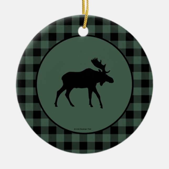 Gräns för pläd för älggröntsvart julgransprydnad keramik (Framsidan)