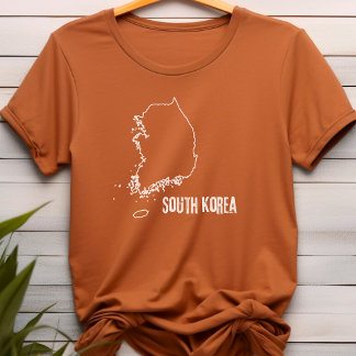 Gräns-formen Sydkoreas Land Karta-konturlinje T Shirt