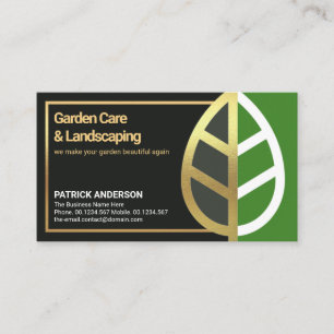 Gräns Garden-konstruktionen för Guld i det dynam Visitkort