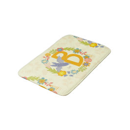 Gräns i Wildbloms Gult Red Alphabet Brev B Badrumsmatta