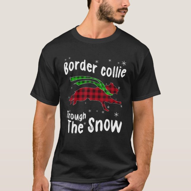 Gräns kolliderar genom Snö Hund älskare-giftet T Shirt (Framsida)