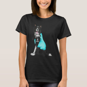 Gräns kolliderar i Kärlek Mamma Tattoapparat Hund T Shirt