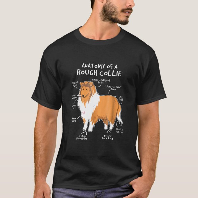 Gräns kollie- anatomi hos en grov kollig Hund-valp T Shirt (Framsida)