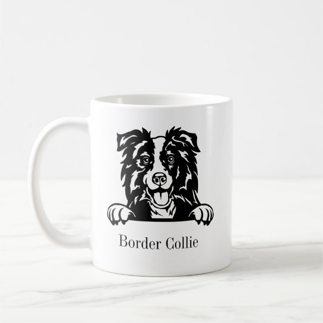 gräns kollie hund personlig namn mugg (Vänster)