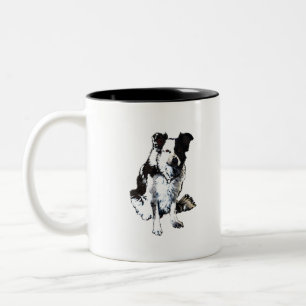 Gräns kollie-sheepdog Två-Tonad mugg