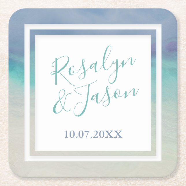 Gräns, målat underlägg papper kvadrat (Framsidan)