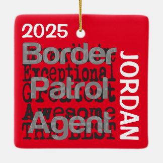 Gräns Patrol Agent Extraordinaire ANPASSNINGSBAR Julgransprydnad Keramik
