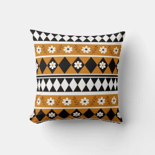 Gräns Rand Flower Diamond Boho Blommönster Kudde