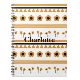 Gräns Rand Flower Triangle Boho Mönster Anteckningsbok