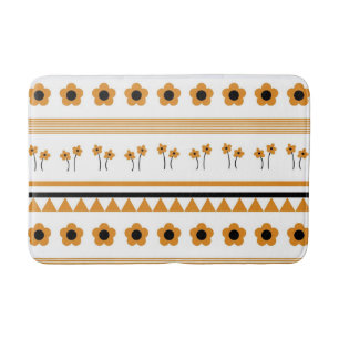 Gräns Rand Flower Triangle Boho Mönster Badrumsmatta