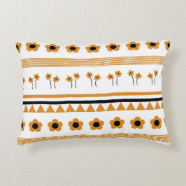 Gräns Rand Flower Triangle Boho Mönster Prydnadskudde