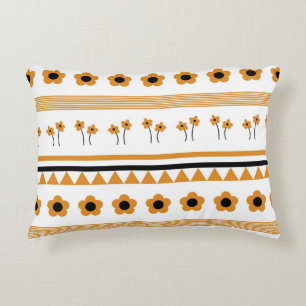 Gräns Rand Flower Triangle Boho Mönster Prydnadskudde