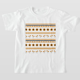 Gräns Rand Flower Triangle Boho Mönster T Shirt