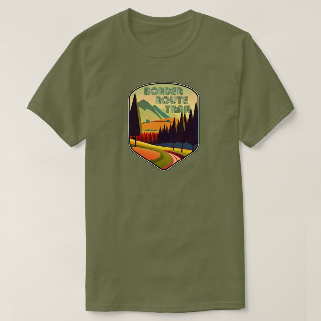 Gräns Route Trail Minnesota Färg T Shirt (Design framsida)