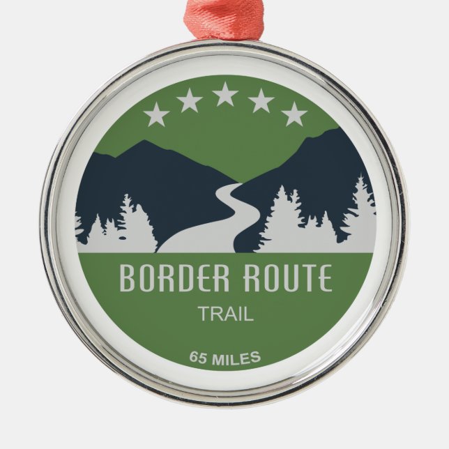 Gräns Route Trail Minnesota Julgransprydnad Metall (Framsidan)