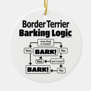 Gräns Terrier Barking Logic Julgransprydnad Keramik