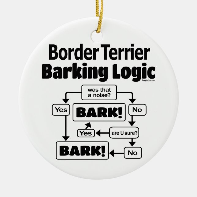 Gräns Terrier Barking Logic Julgransprydnad Keramik (Framsidan)