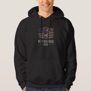 Gräns Terrier Best Hund Mamma Aldrig Retro Amerika Hoodie