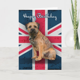 Gräns Terrier Birthday Greeting Card Kort