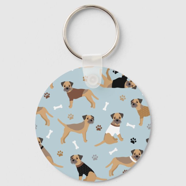 Gräns Terrier Bones och Tass Coffee Mugg Keychain Nyckelring (Framsida)