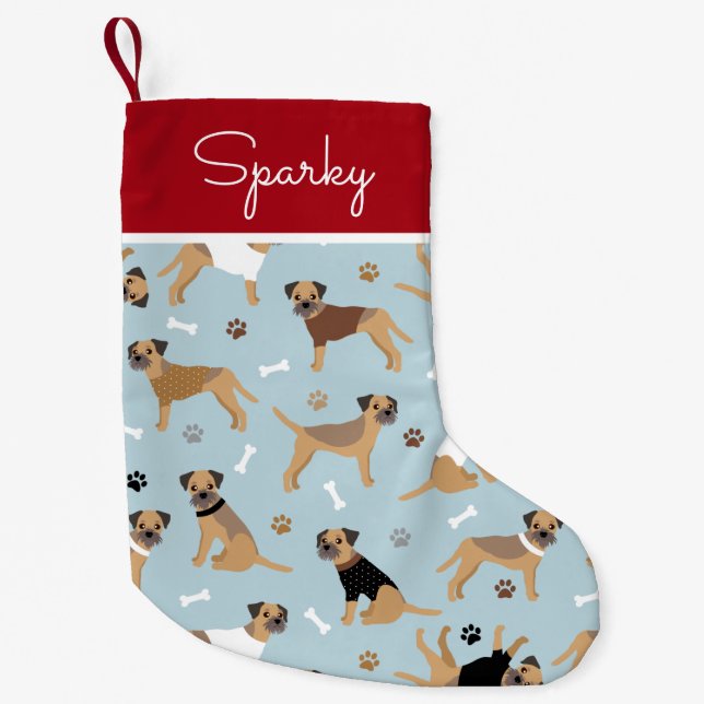 Gräns Terrier Bones och Tass Liten Julstrumpa (Framsidan)