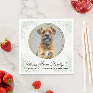 Gräns Terrier Bröllop Napkins with Hundar Photo Pappersservett