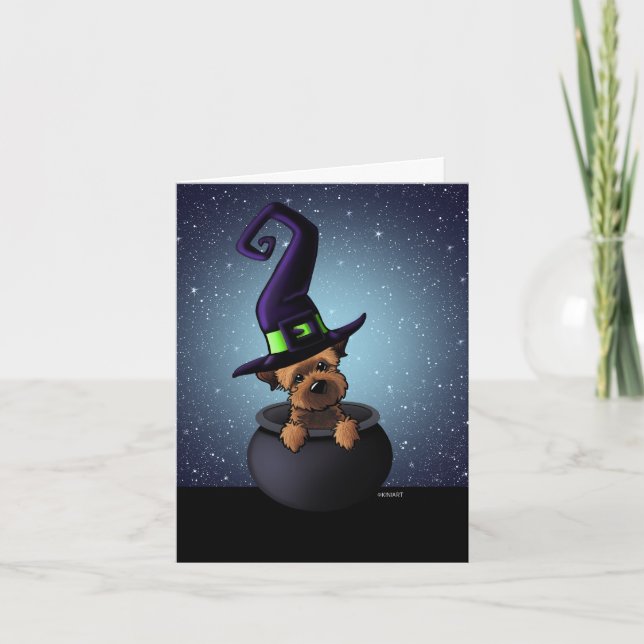 Gräns Terrier Halloween Kort (Framsida)