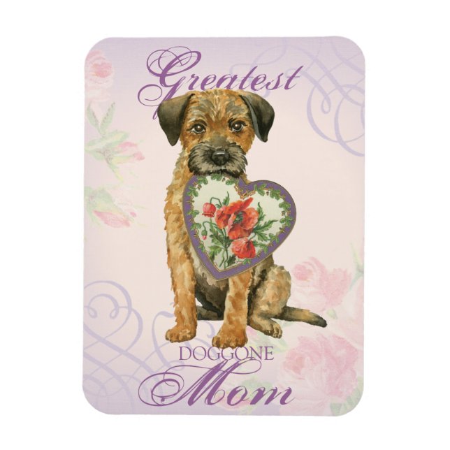 Gräns Terrier Heart Mamma Magnet (Vertikal)