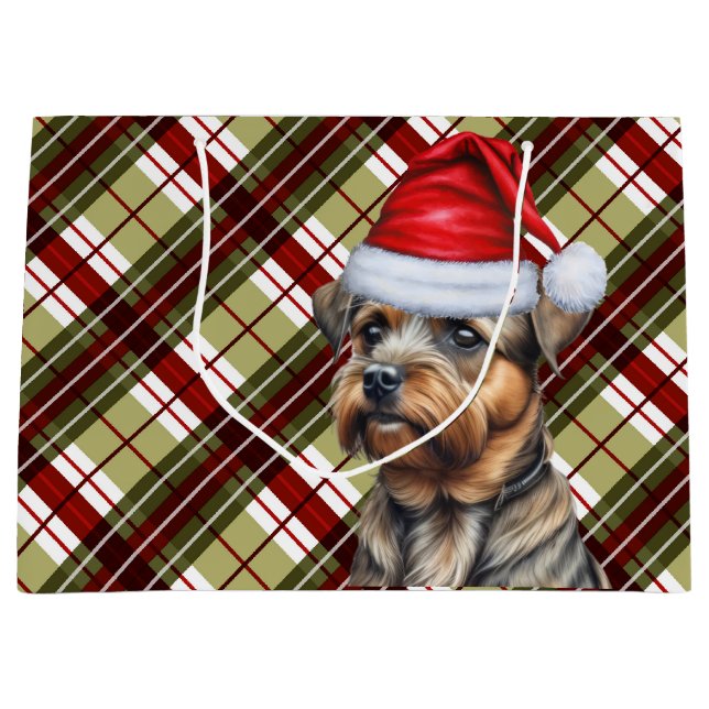 Gräns Terrier Hund älskare Red och Grönt Helgdag (Framsidan)