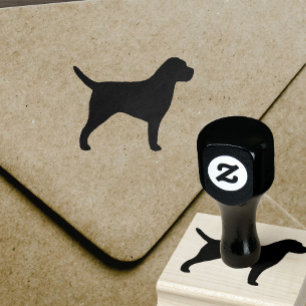 Gräns Terrier Hund aveln Silhouette Rubber Frimärk Stämpel