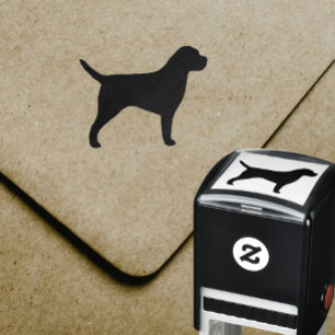 Gräns Terrier Hund aveln Silhouette Självfärgande Stämpel