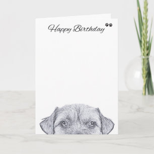Gräns Terrier Hund Birthday Greeting Card Kort