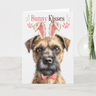 Gräns Terrier Hund i Bunny Öron för Påsk Helgkort