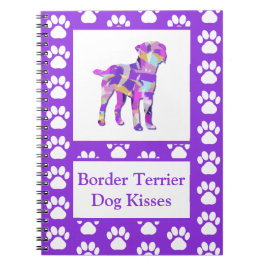 Gräns Terrier Hund Kisses Silhouette Cute PPY&B Anteckningsbok