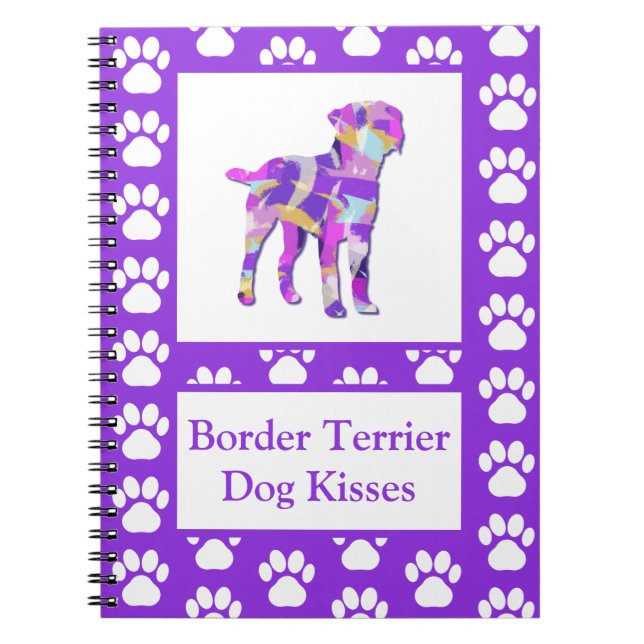 Gräns Terrier Hund Kisses Silhouette Cute PPY&B Anteckningsbok (Framsidan)
