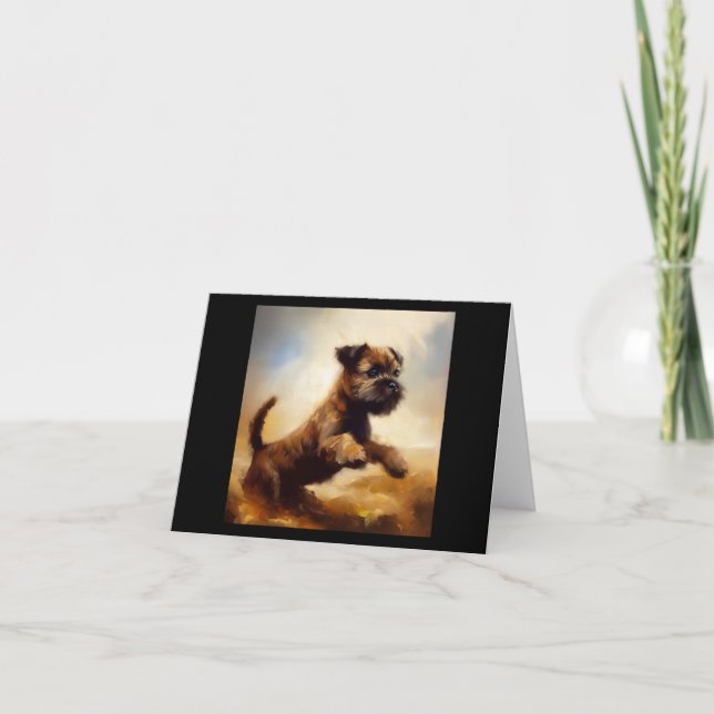 Gräns Terrier Hund Kort (Framsida)