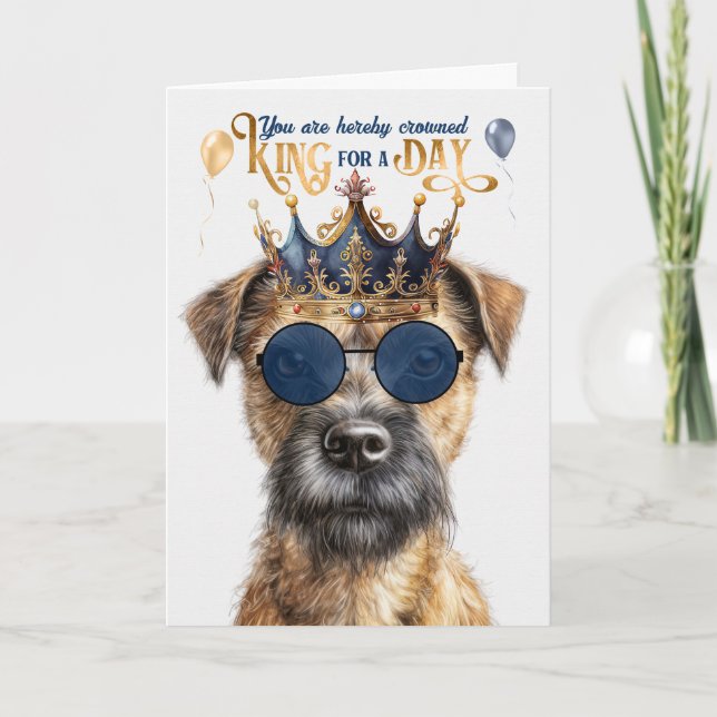 Gräns Terrier Hund Kung för dag-dag-dag-dag Kort (Framsida)