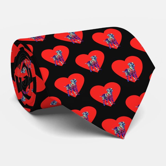 Gräns Terrier Hund Red Valentine Day Heart Tie Slips (Rullad)