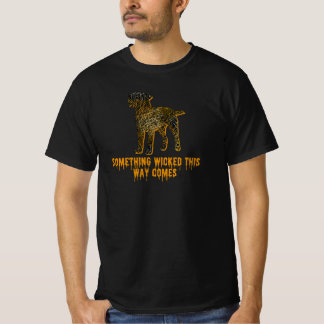 Gräns Terrier Hund Silhouette Roligt Orange Hallow T Shirt