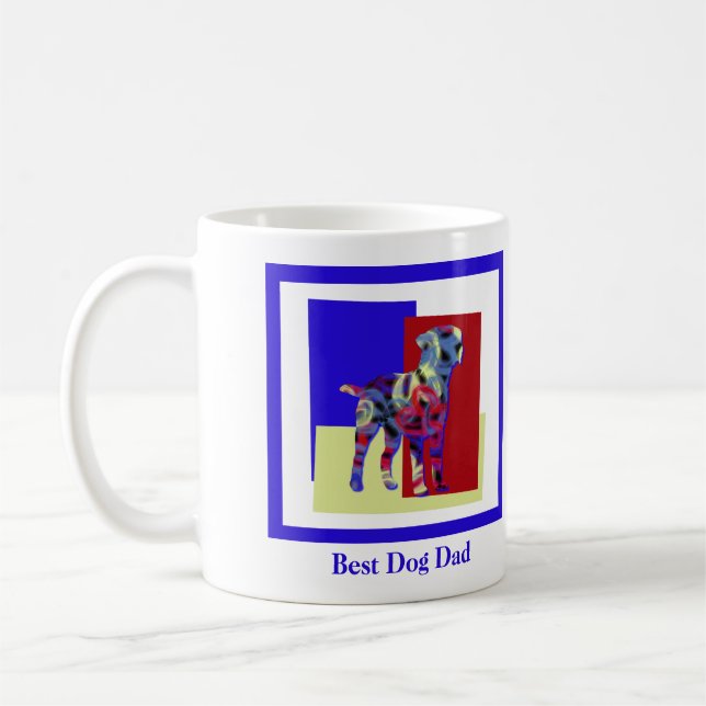 Gräns Terrier Hund Silhouette TRBY Far's Day Kaffemugg (Vänster)