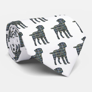 Gräns Terrier Hund Silhouette Y&B Grid White Slips