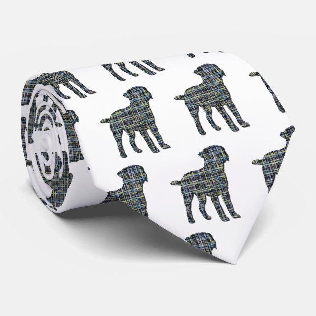 Gräns Terrier Hund Silhouette Y&B Grid White Slips (Rullad)