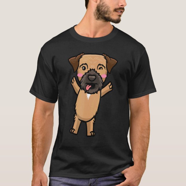 Gräns Terrier Hund T Shirt (Framsida)