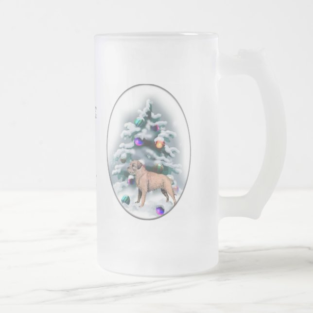 Gräns Terrier-julklappar Frostat Ölglas (Höger)