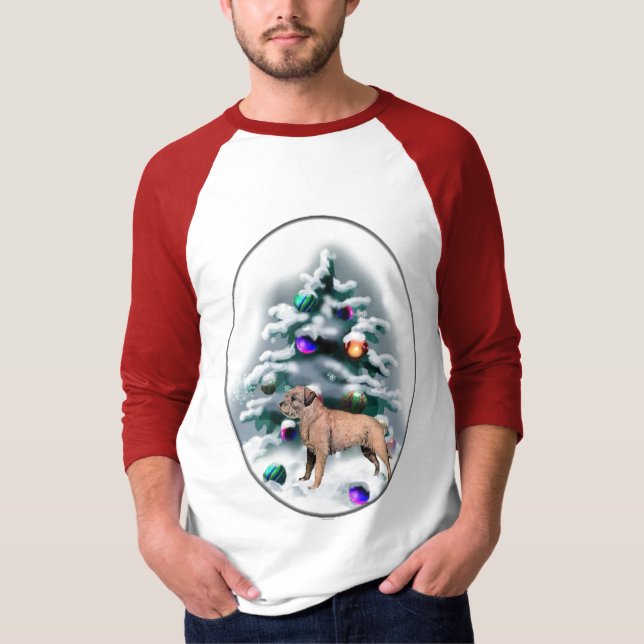 Gräns Terrier-julklappar Tee (Framsida)
