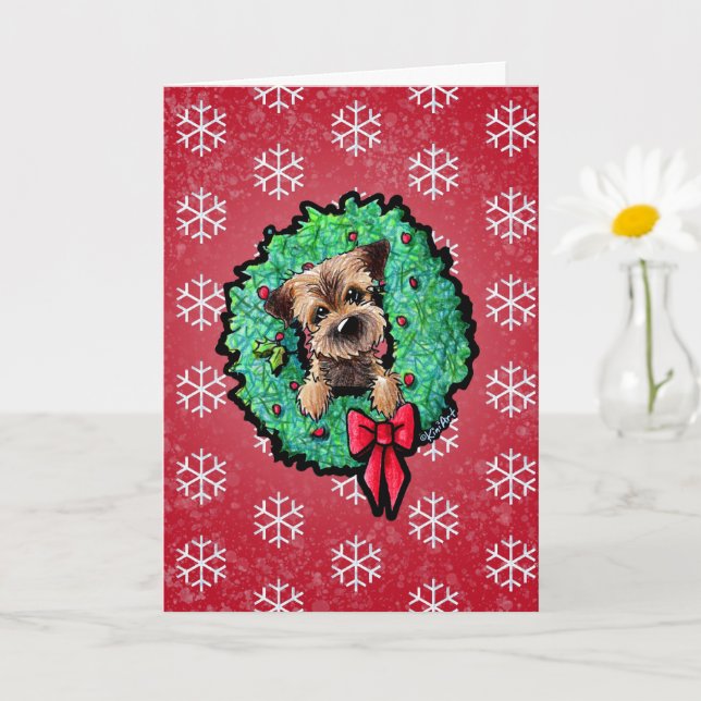 Gräns Terrier KiniArt™-julkort Kort (Liten växt)