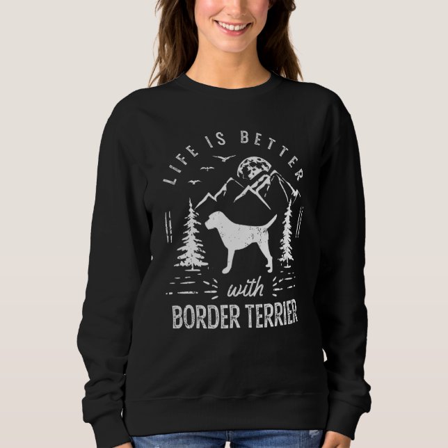 Gräns Terrier Life Better Mamma Pappa Hund T Shirt (Framsida)