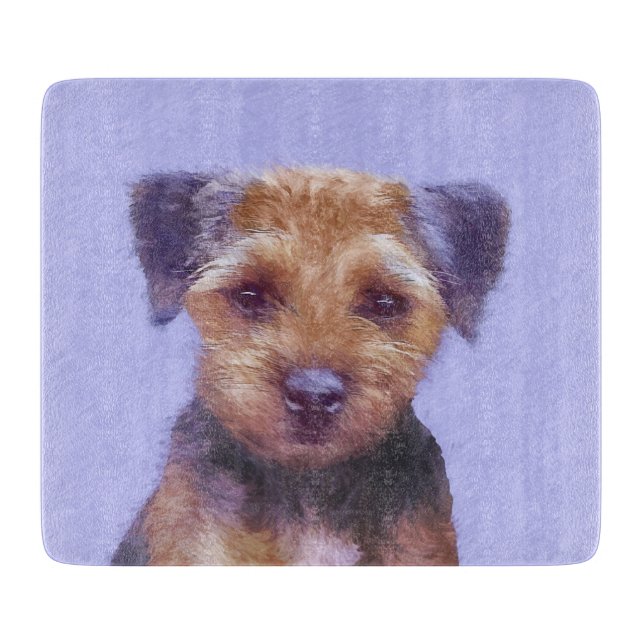 Gräns Terrier-målning - Cute Original Hund Art (Framsidan)