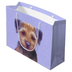 Gräns Terrier-målning - Cute Original Hund Art